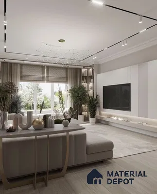 A kitchen with marble counter tops and wooden cabinetry, along with an island in the middle of the middle of the island with stairs leading to shop & more counter top space to an island in the middle of